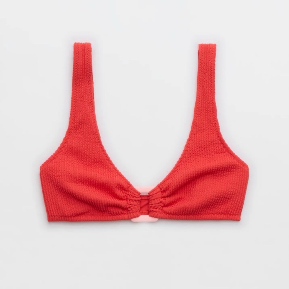 Aerie Red Buckle Bikini Top - Size S